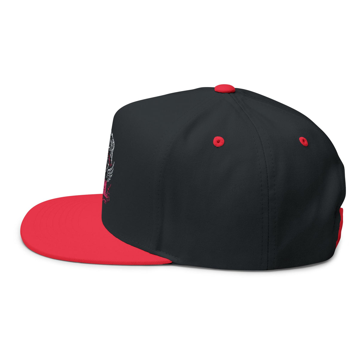 Motor Girl Embroidered Flat Bill Cap — Women's Biker Snapback Hat