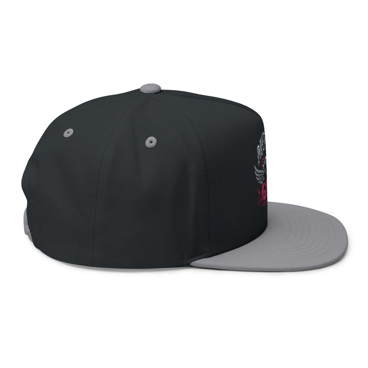 Motor Girl Embroidered Flat Bill Cap — Women's Biker Snapback Hat
