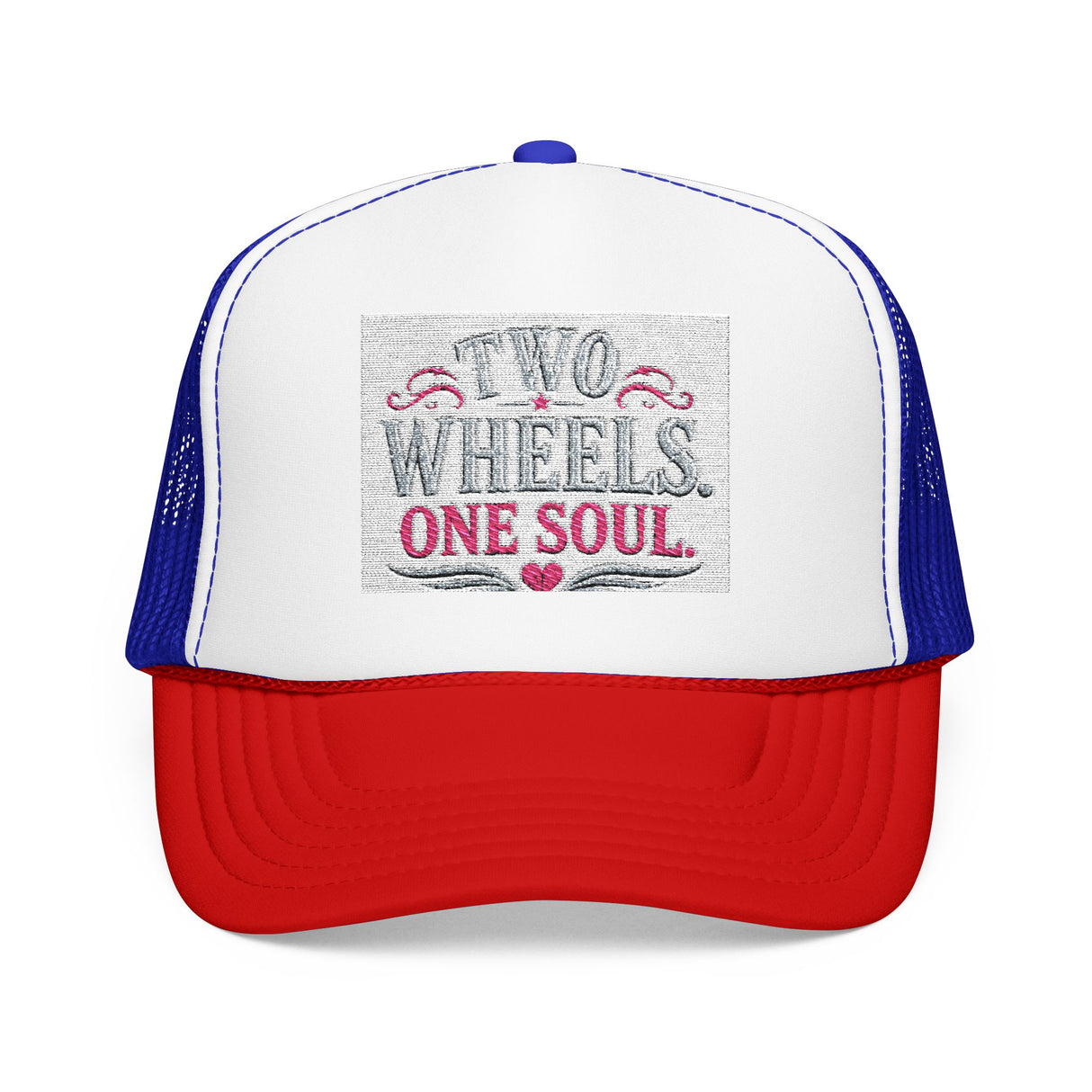Trucker Hat – Two Wheels One Soul Motorcycle Foam Cap Printify