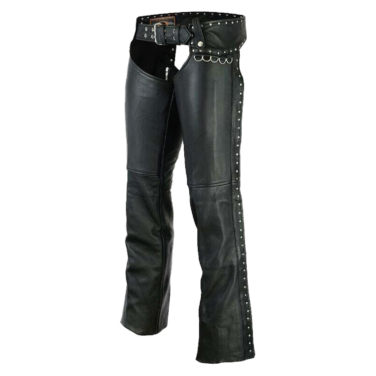 Low rise Ladies Motorcycle Leather Chaps Studded Women Biker