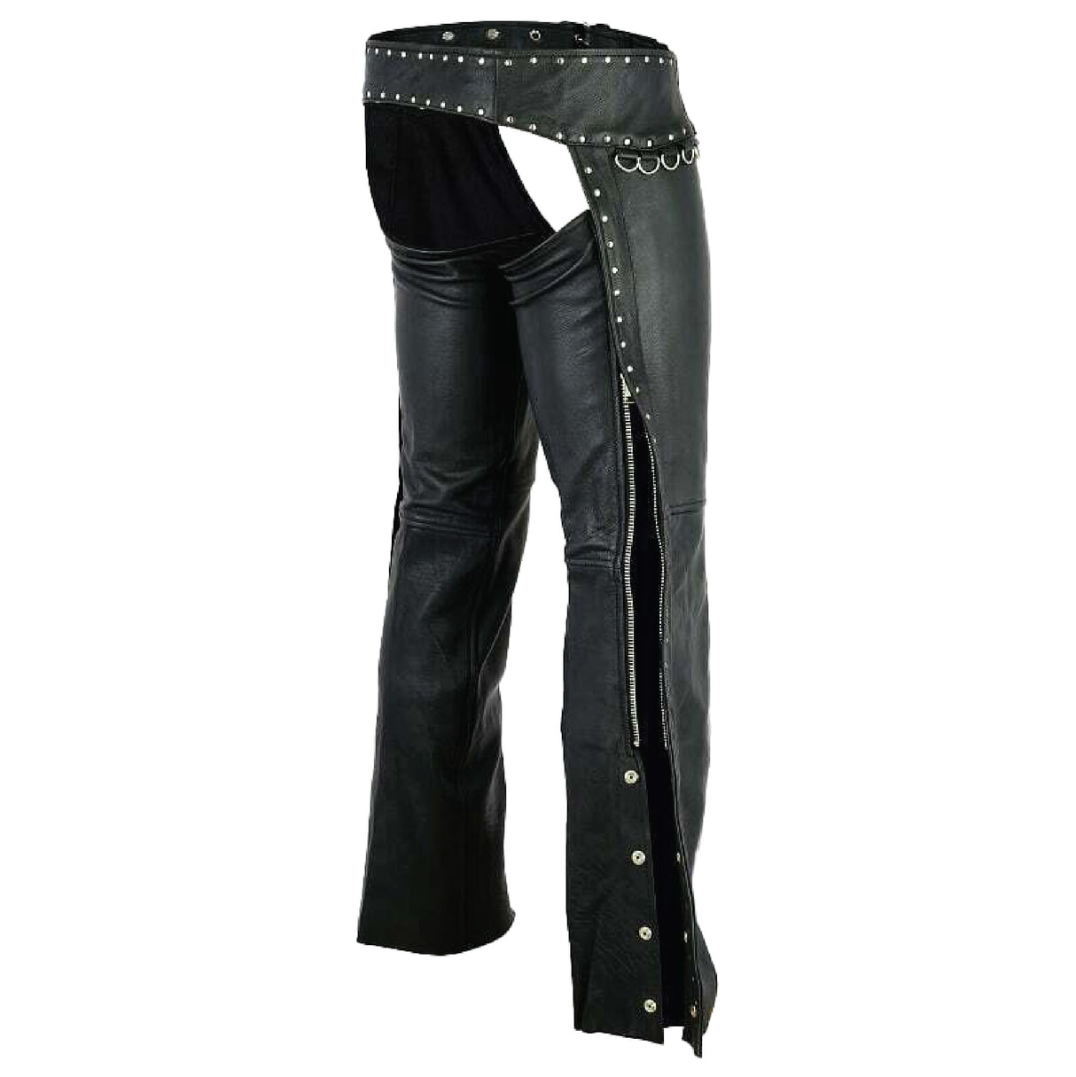 Low rise Ladies Motorcycle Leather Chaps Studded Women Biker