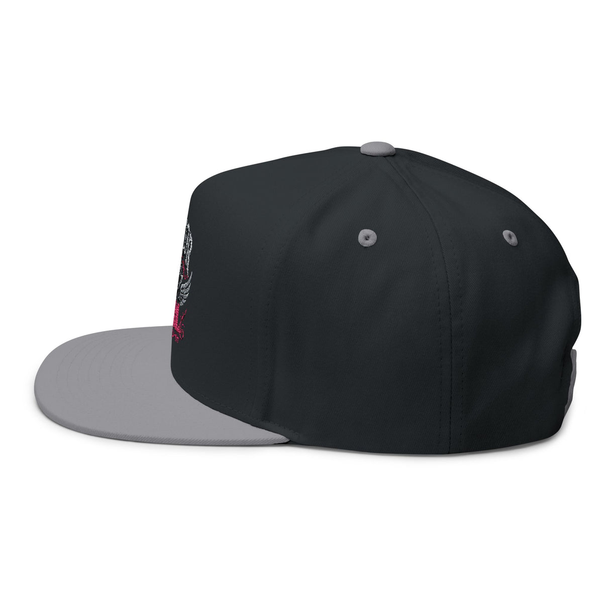 Motor Girl Embroidered Flat Bill Cap — Women's Biker Snapback Hat