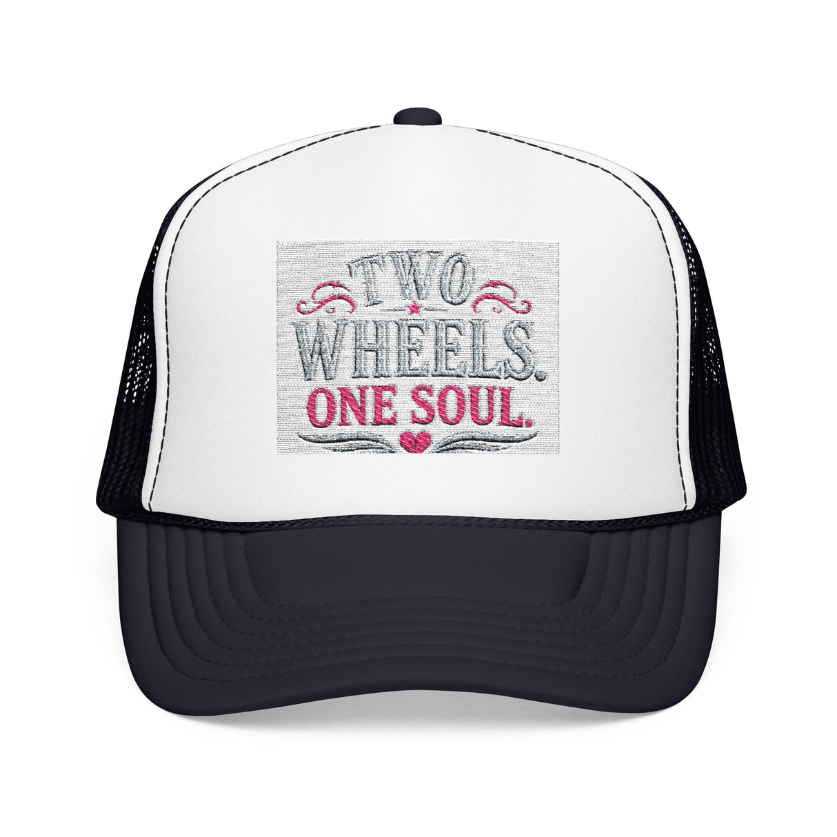 Trucker Hat – Two Wheels One Soul Motorcycle Foam Cap Printify
