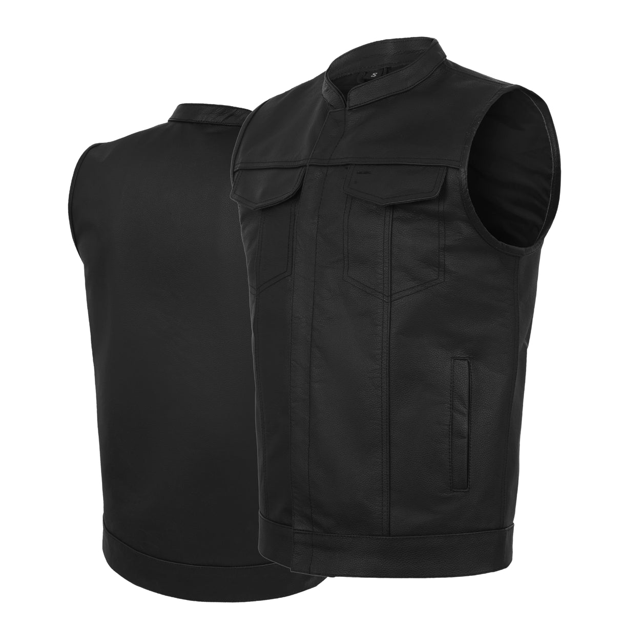Men's Black Motorcycle SOA Club Outlaws leather Vest