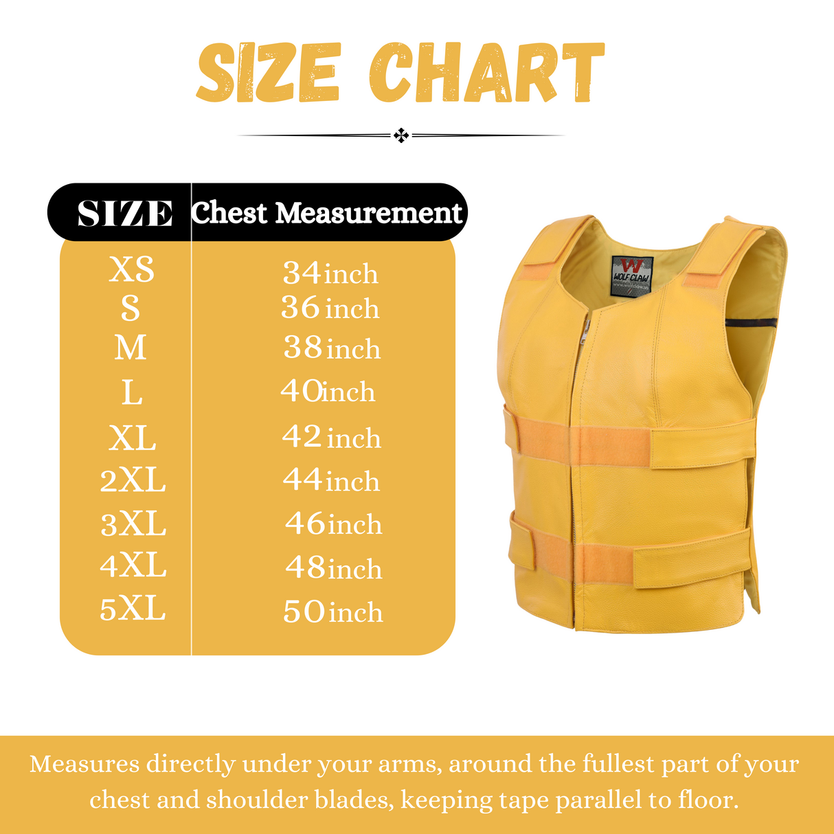 Women Yellow bullet proof style leather vest- for biker club (WCWV54941)