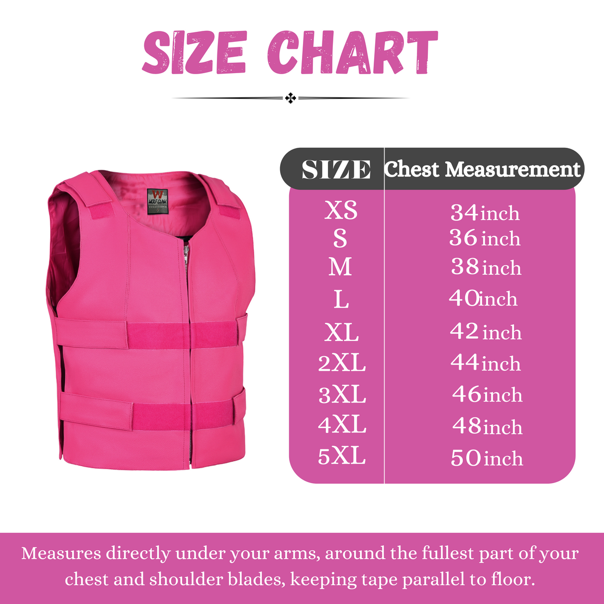 WCWV54941HOT PINK Women hot pink bullet proof style leather Vest women biker club