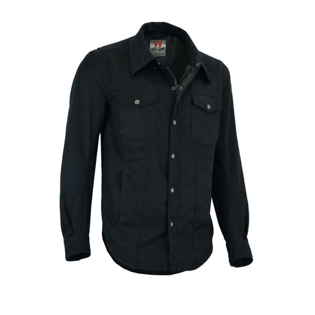 Biker Denim Club Style Anarchy Twill Shirt Conceal Carry Gun pocket