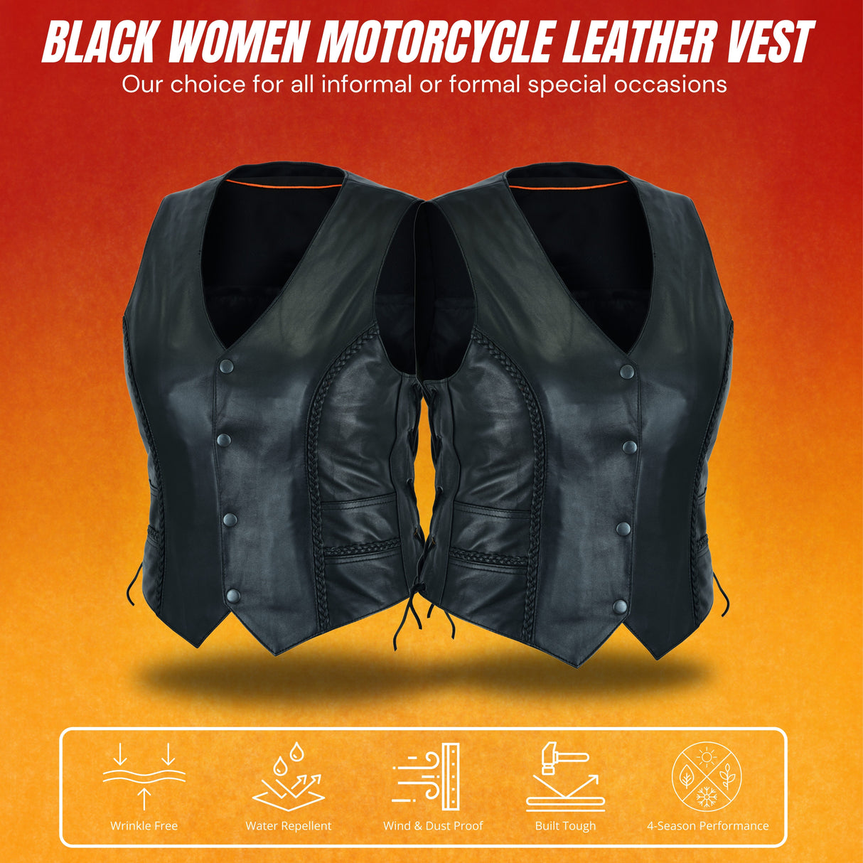 Women Braid and lace up side Vest The Classic