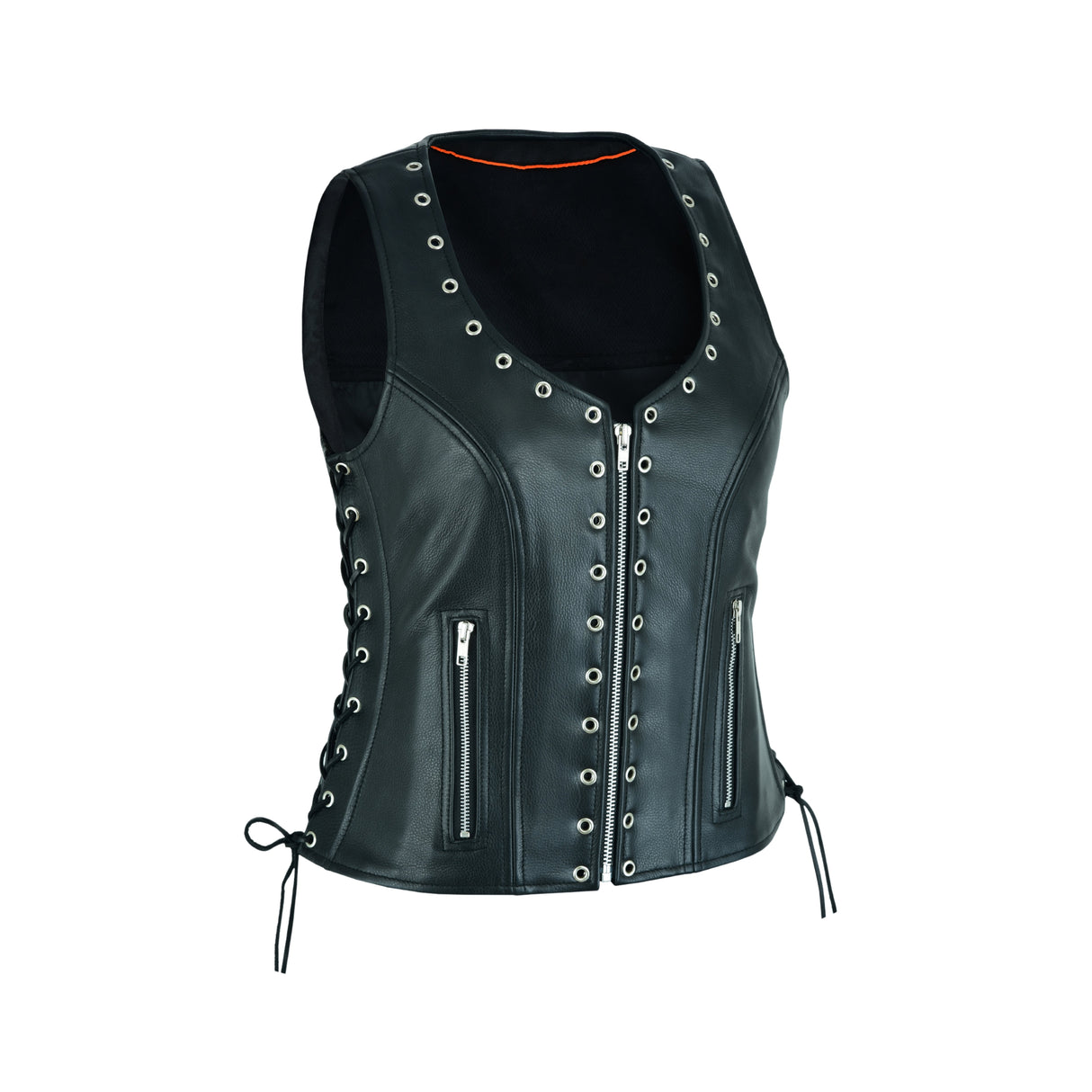 WCWV28641 Eyelet Women's Eyelet Leather Vest - Longer Length