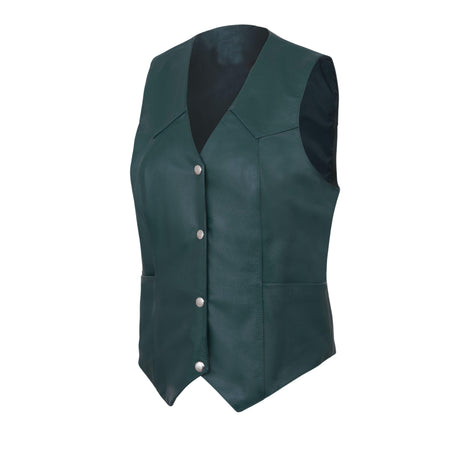 Ladies Women Soft Leather Biker Motorcycle Vest