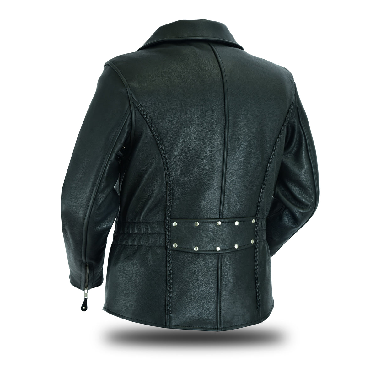 Women's Full Length Motorcycle Jacket with Side Stretch Gun Pocket