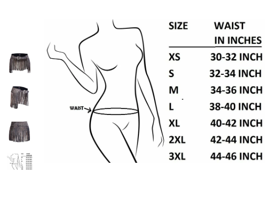 Women Distressed Brown Tassel Leather Hip Belt