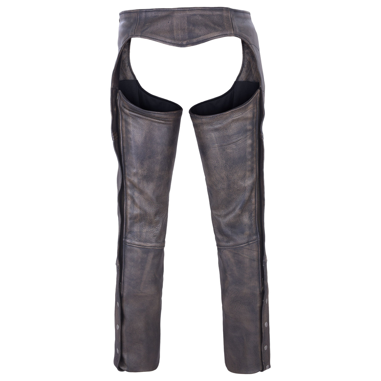 Heavy Buffalo Leather Lined Chaps 4 pocket chap Distressed Brown