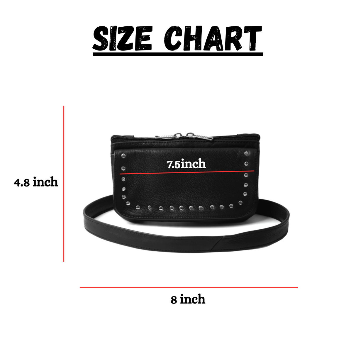 Brown Studded Waist Fanny Hip Clip Bag