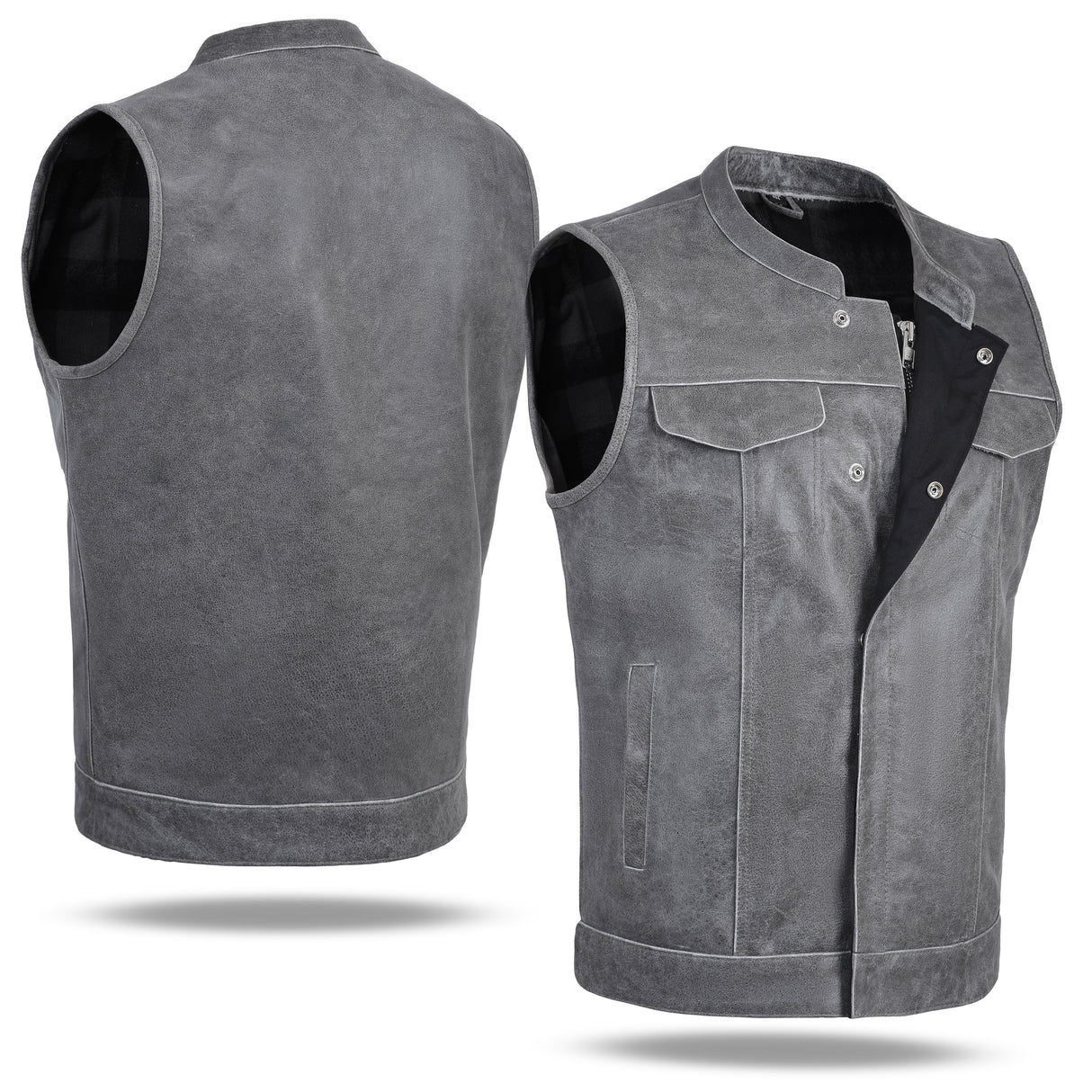 Men's  Anarchy Motorcycle Biker Club Concealed Carry Outlaws Leather Vest