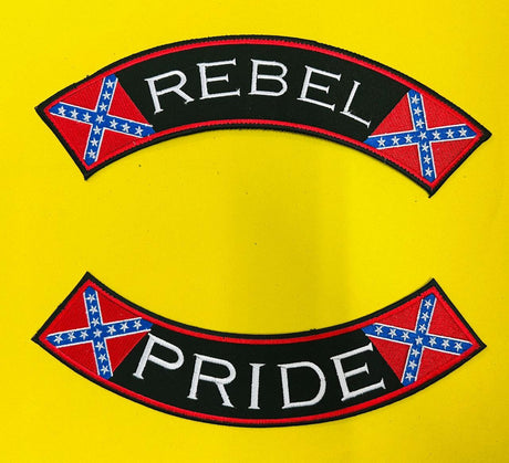 WCEP24 REBEL PRIDE ( ROCKER ) DESIGN MOTORCYCLE PATCH EMBROIDERY IRON ON PATCH