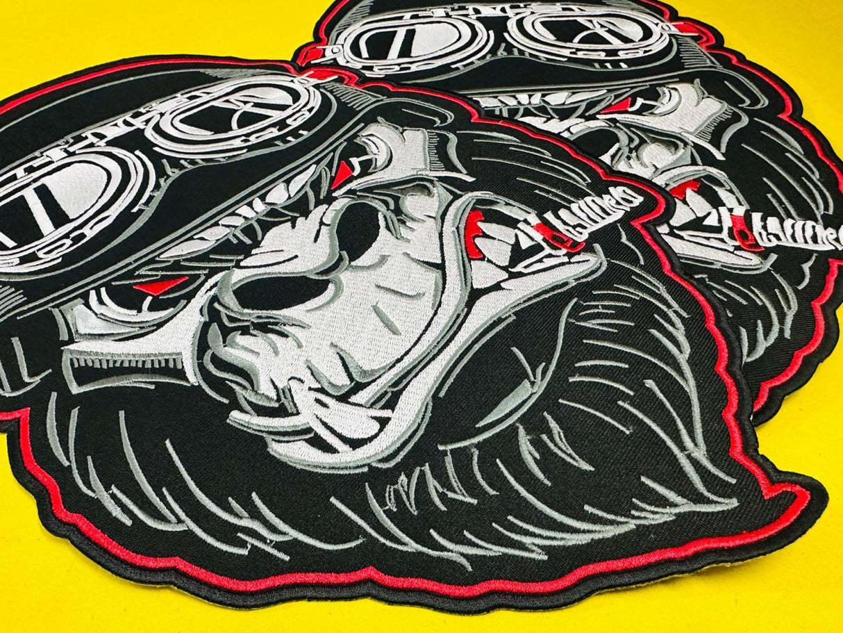 WCEP26 BIG MONKEY WITH CIGERATE & GLASSES DESIGN MOTORCYCLE PATCH EMBROIDERY IRON ON PATCH