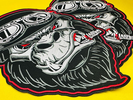 WCEP26 BIG MONKEY WITH CIGERATE & GLASSES DESIGN MOTORCYCLE PATCH EMBROIDERY IRON ON PATCH