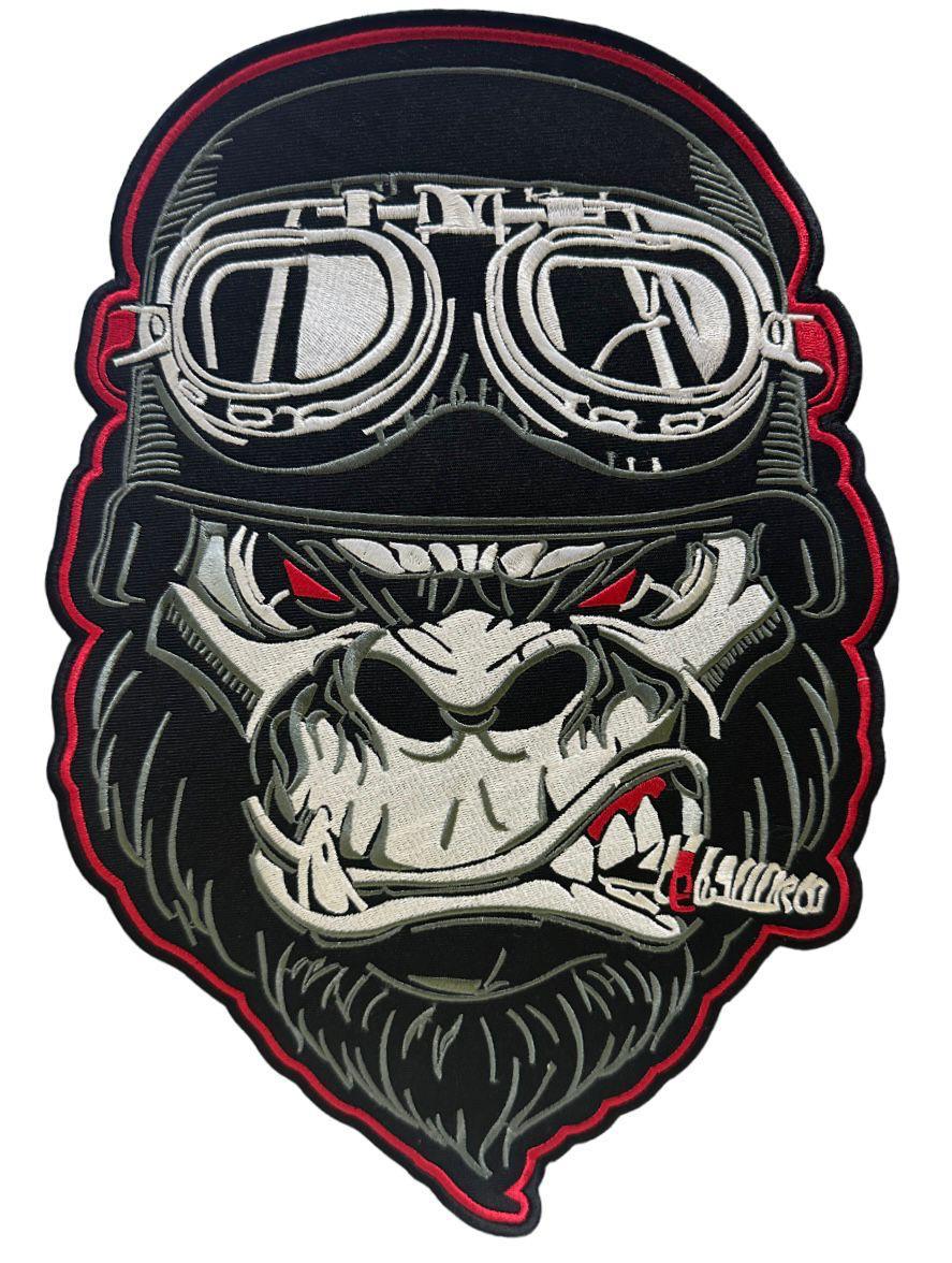 WCEP26 BIG MONKEY WITH CIGERATE & GLASSES DESIGN MOTORCYCLE PATCH EMBROIDERY IRON ON PATCH