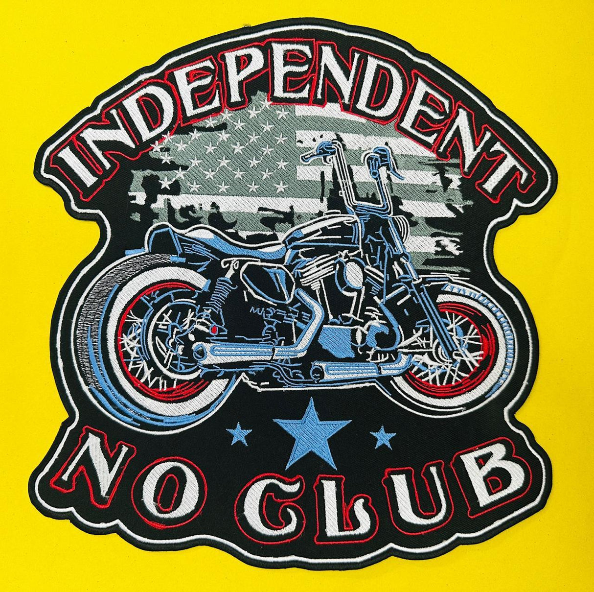 WCEP27 INDEPENDENT  NO CLUB DESIGN MOTORCYCLE PATCH EMBROIDERY IRON ON PATCH