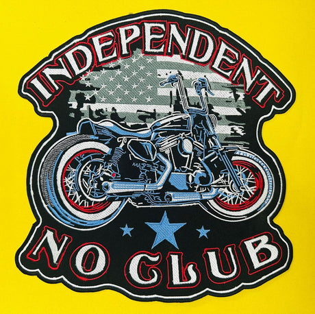 WCEP27 INDEPENDENT  NO CLUB DESIGN MOTORCYCLE PATCH EMBROIDERY IRON ON PATCH