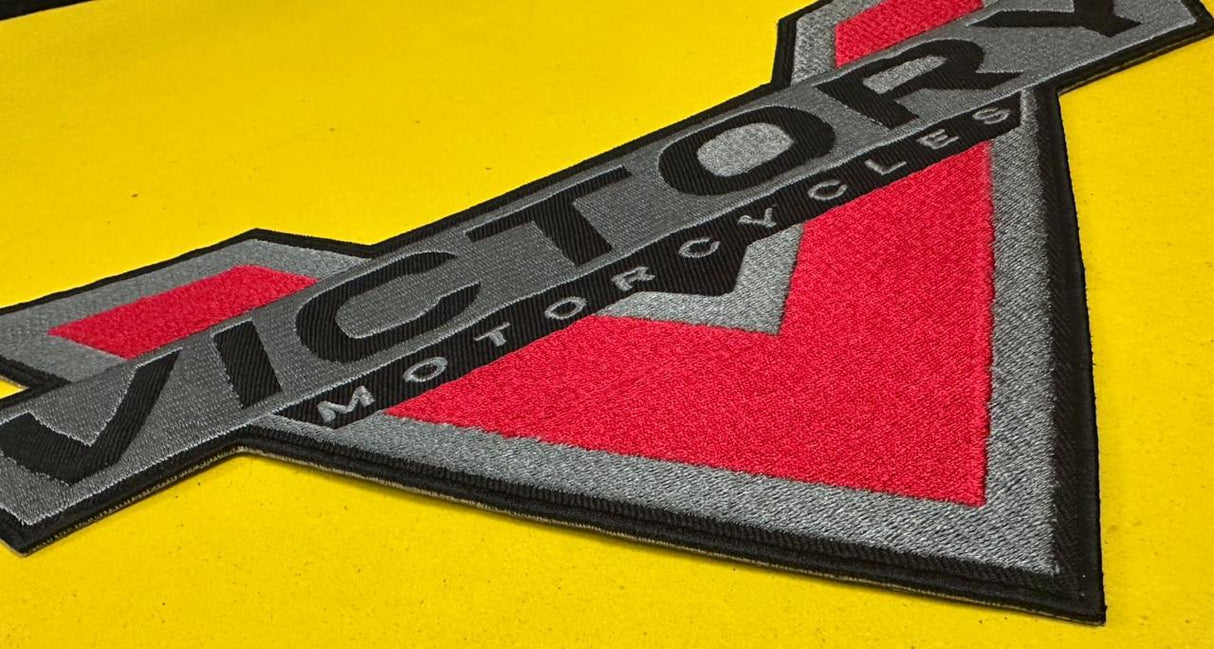 WCEP34 VICTORY MOTORCYCLE ( V ) DESIGN MOTORCYCLE PATCH EMBROIDERY IRON ON PATCH