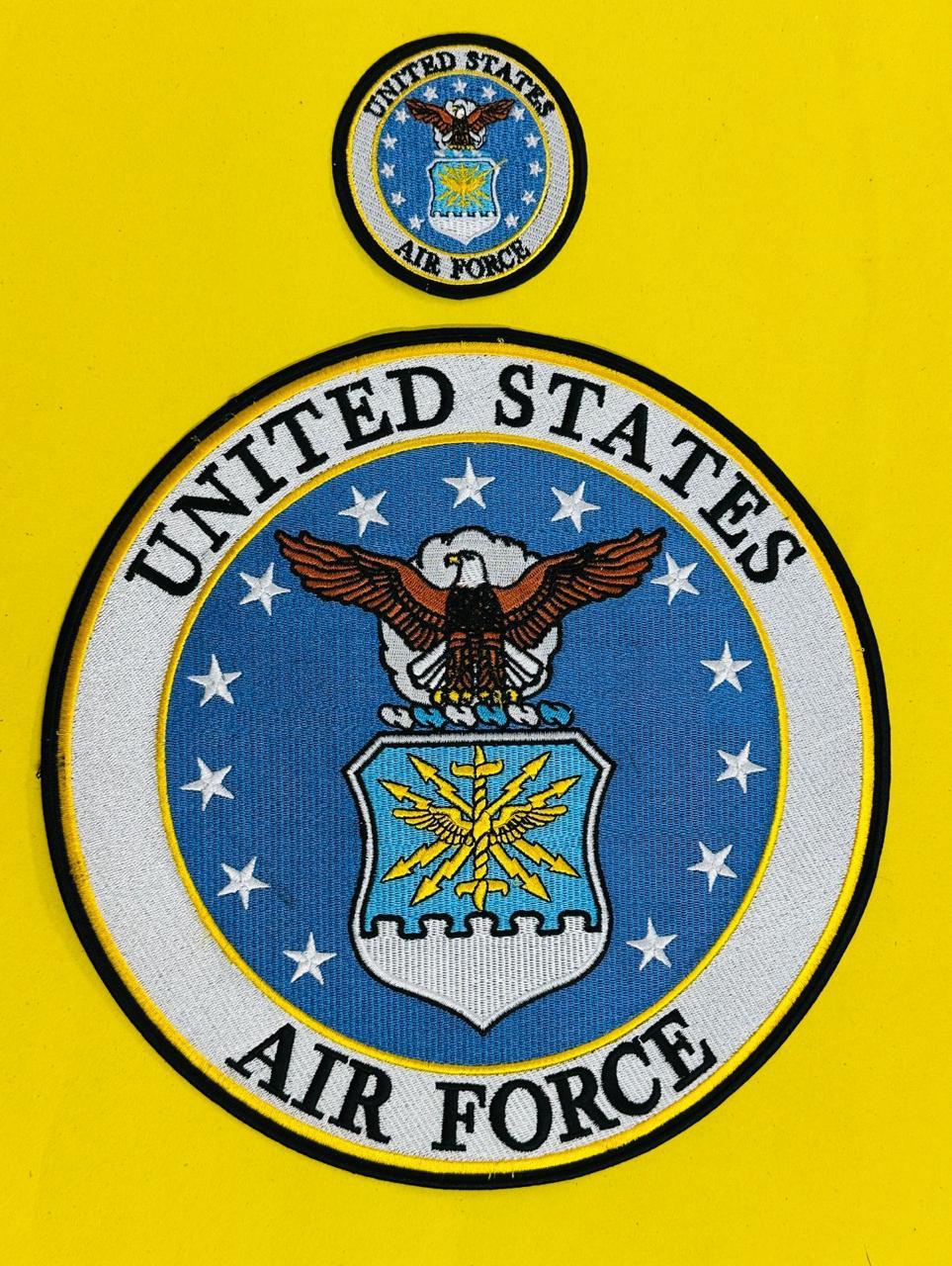 WCEP41 UNITED STATES AIRFORCE ROUND 2 PC SET DESIGN MOTORCYCLE PATCH EMBROIDERY IRON ON PATCH (Copy)