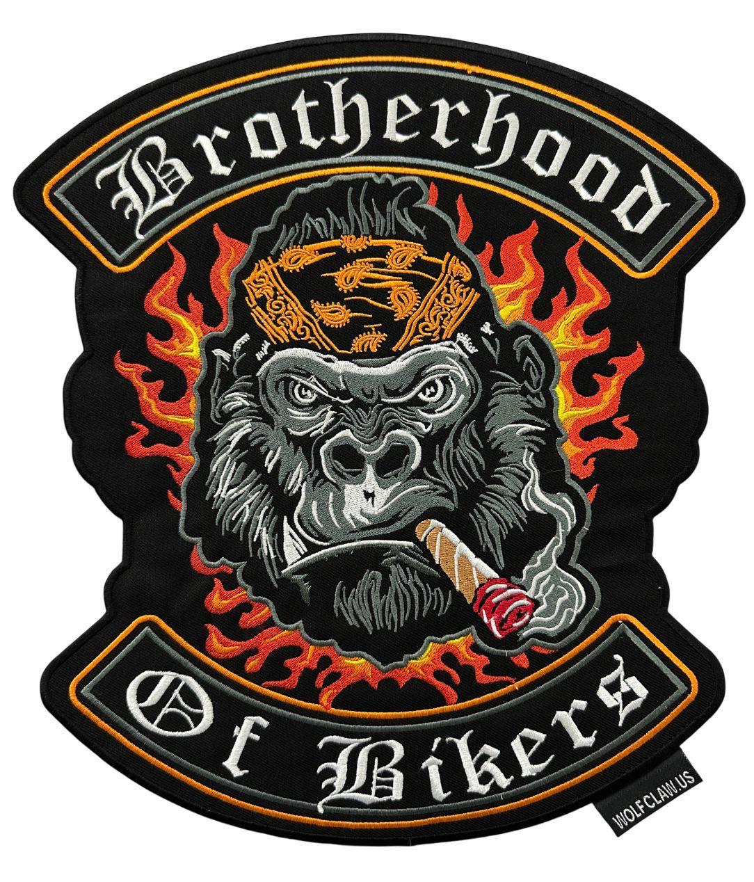 WCEP56 BROTHER HOOD OF BIKER ORANGE DESIGN MOTORCYCLE PATCH EMBROIDERY IRON ON PATCH