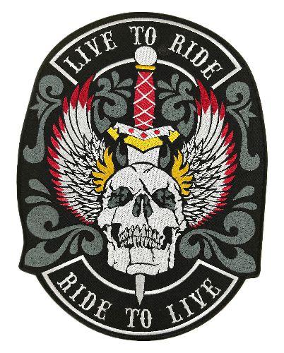 WCEP76 RIDE TO LIVE - LIVE TO RIDE (LARGE ) DESIGN MOTORCYCLE PATCH EMBROIDERY IRON ON PATCH