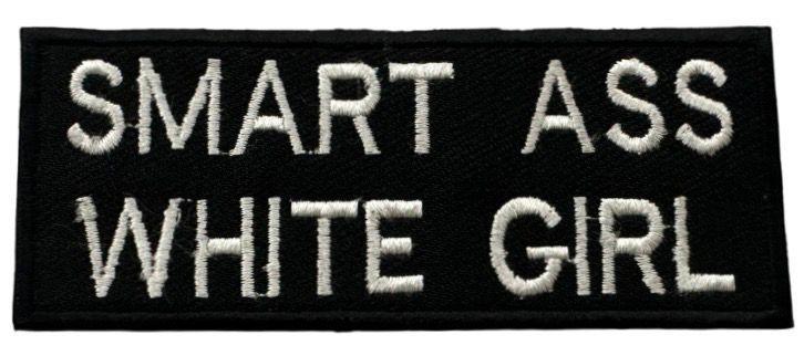 WCEP143 SMART A** WHITE GIRL DESIGN MOTORCYCLE PATCH EMBROIDERY IRON ON PATCH