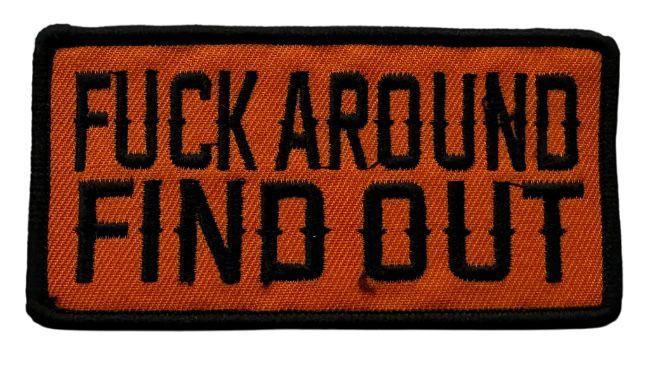WCEP152 F**K AROUND FIND OUT DESIGN MOTORCYCLE PATCH EMBROIDERY IRON ON PATCH