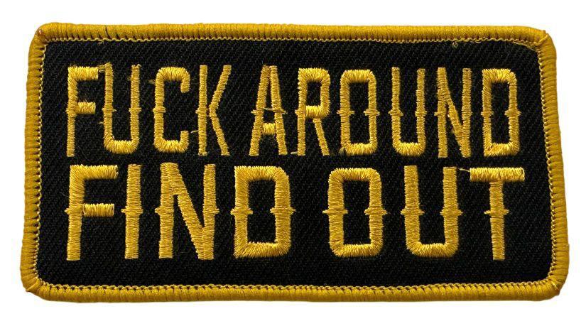 WCEP153 F**K AROUND FIND OUT DESIGN MOTORCYCLE PATCH EMBROIDERY IRON ON PATCH