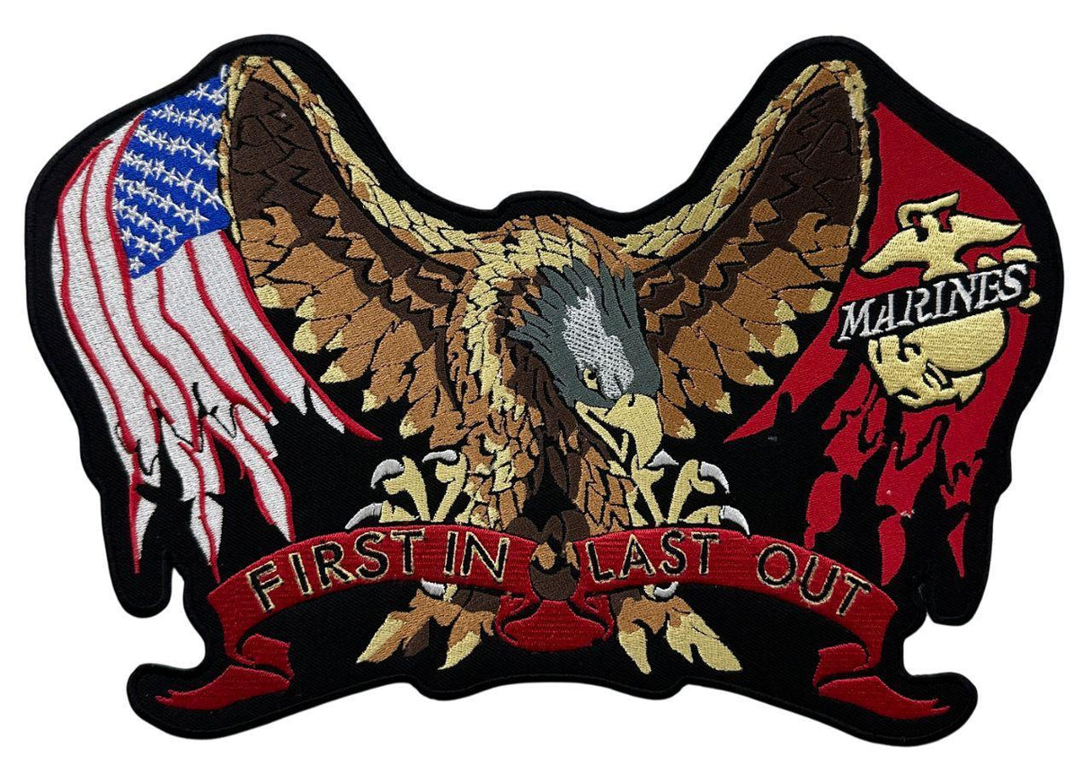 WCEP160 US MARINES EAGLE EMBROIDERY PATCH, MILTARY PATRIOTIC PATCH, VET AMERICAL FLAP PATCH, IRON ON EMBROIDERED PATCH, SEW ON BALD EAGLE PATCH