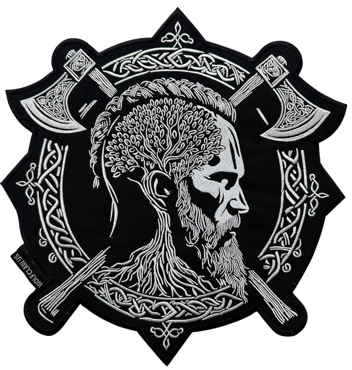 WCEP173 ODIN VIKING, VALHALLA EMBROIDERY PATCH SEW ON VALHALLA PATCH, CROSS VIKING EMBROIDERY PATCH IRON ON ( WHITE ON BLACK