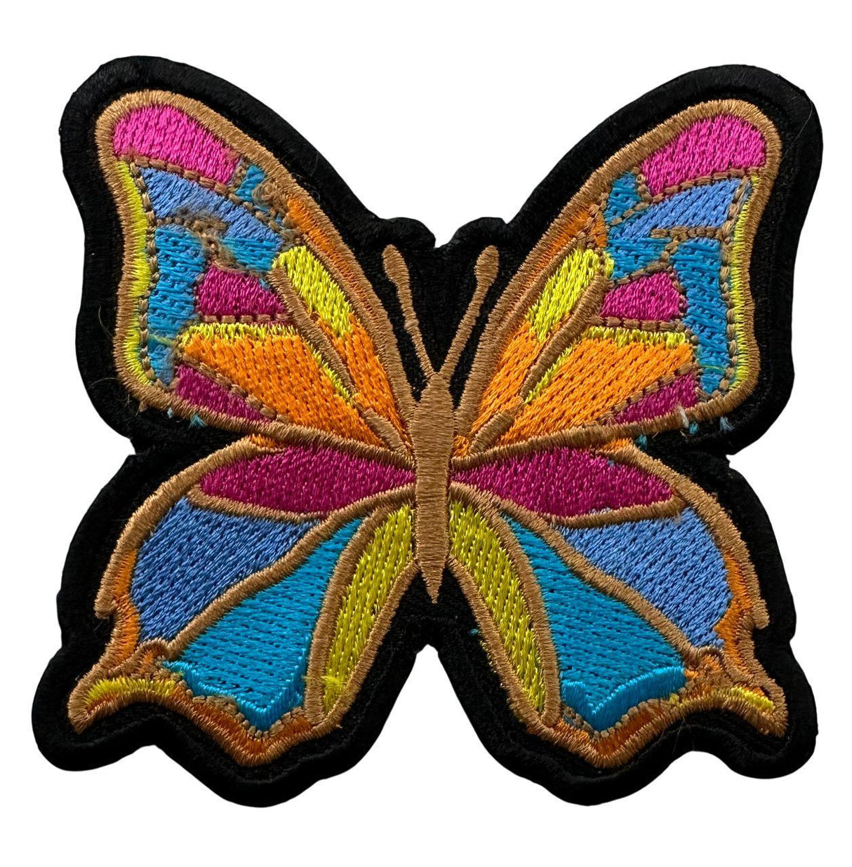 WCEP185 BUTTERFLY EMBROIDERY PATCH FOR JACKET, BAG PACK, VEST, BIKER BUTTERFLY PATCH, IRON ON BUTTERFLY EMBROIDERY PATCH, SEW ON BUTTERFLY PATCH 9X9INCH)