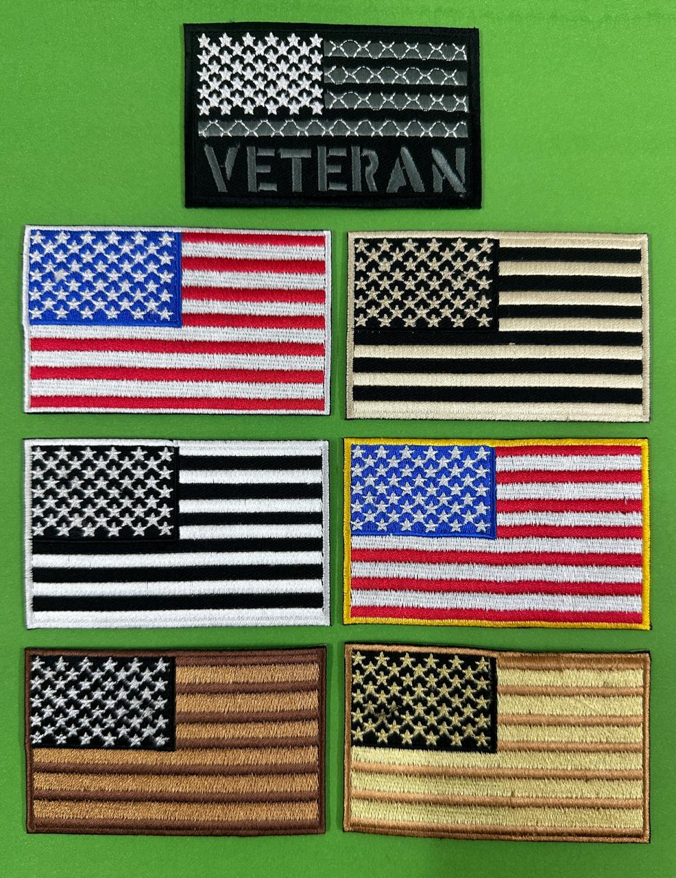 WCEP84 US Flag Embroidery Iron-On Patch – 2.2x3.5" | Multiple Colors - Patches - Detail & Feature View