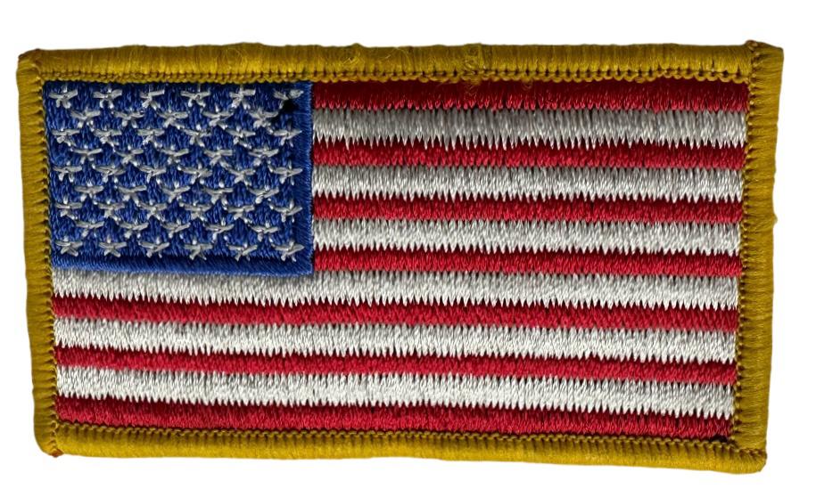 WCEP84 US Flag Embroidery Iron-On Patch – 2.2x3.5" | Multiple Colors - Patches - Side & Angle View