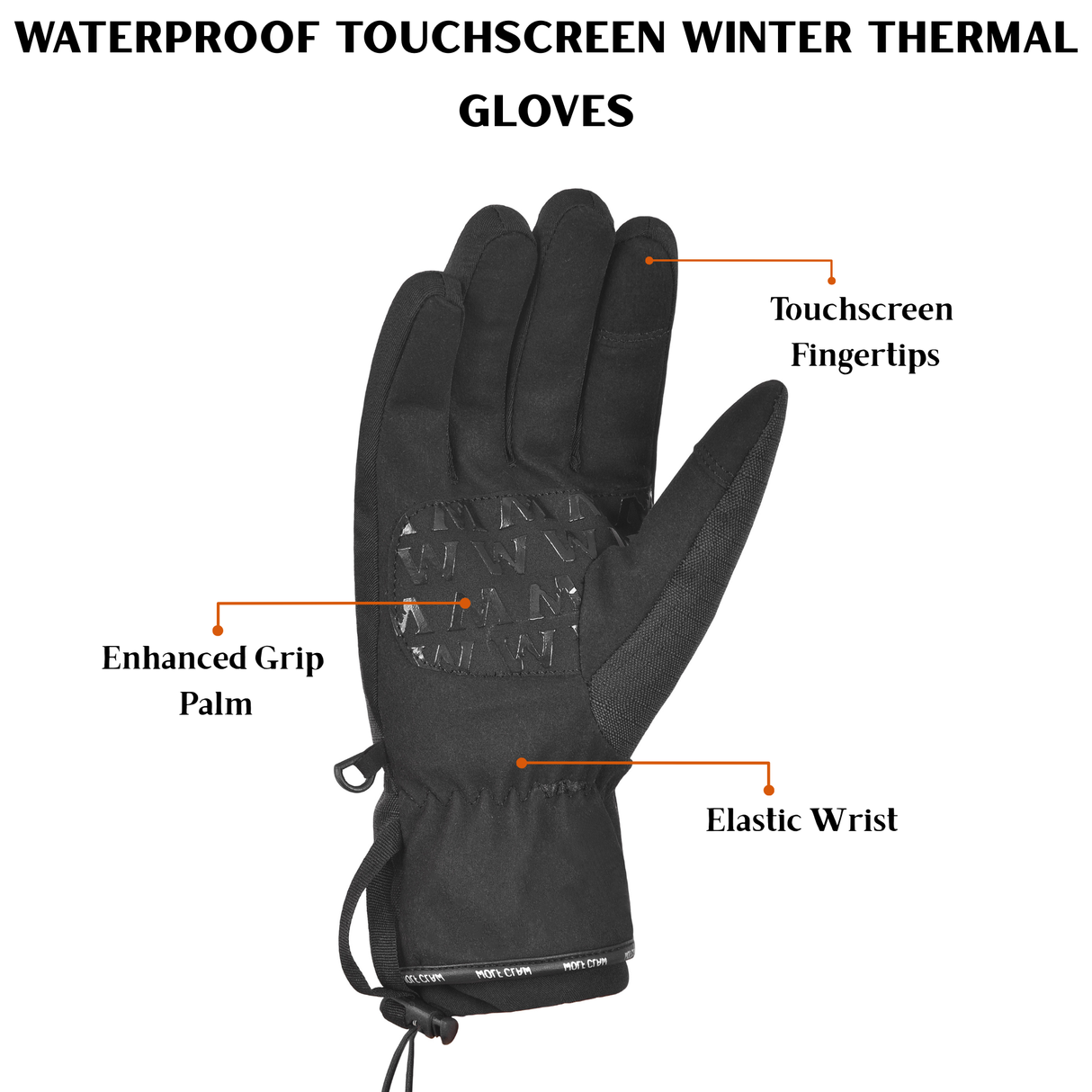 Waterproof Touchscreen Winter Thermal Gloves