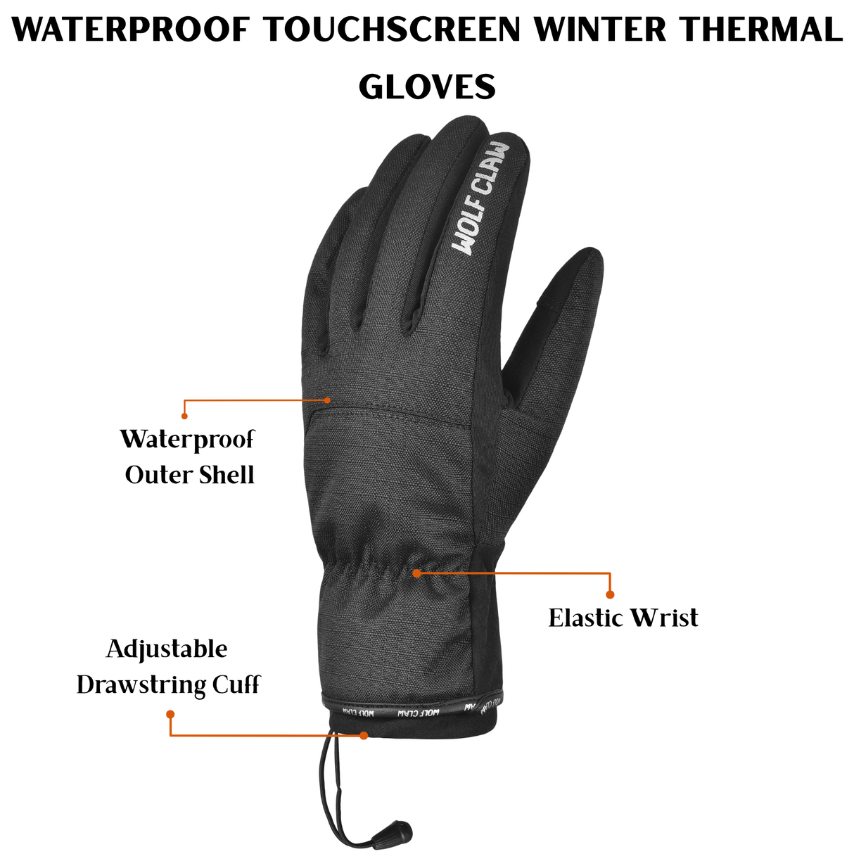 Waterproof Touchscreen Winter Thermal Gloves