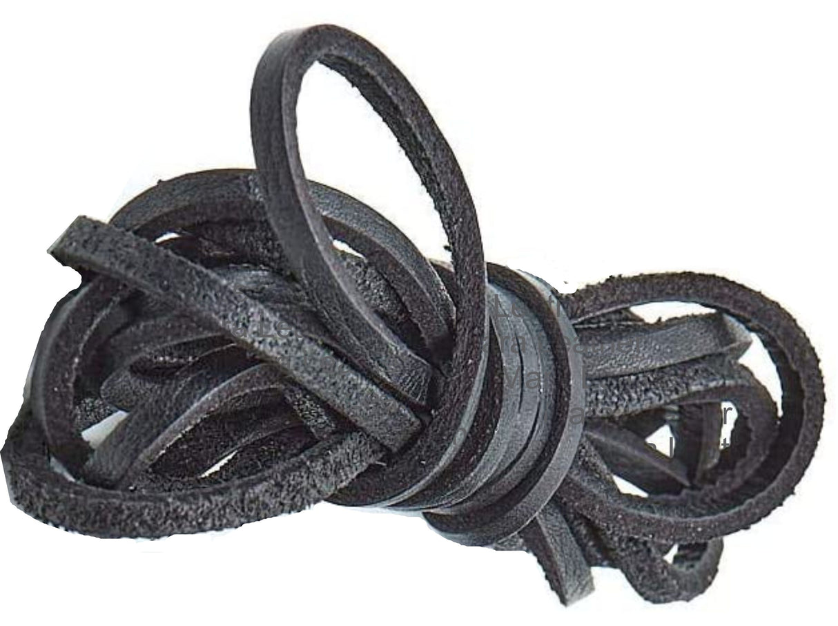 Black Natural Leather Cord Lace String for Handmade Accessories