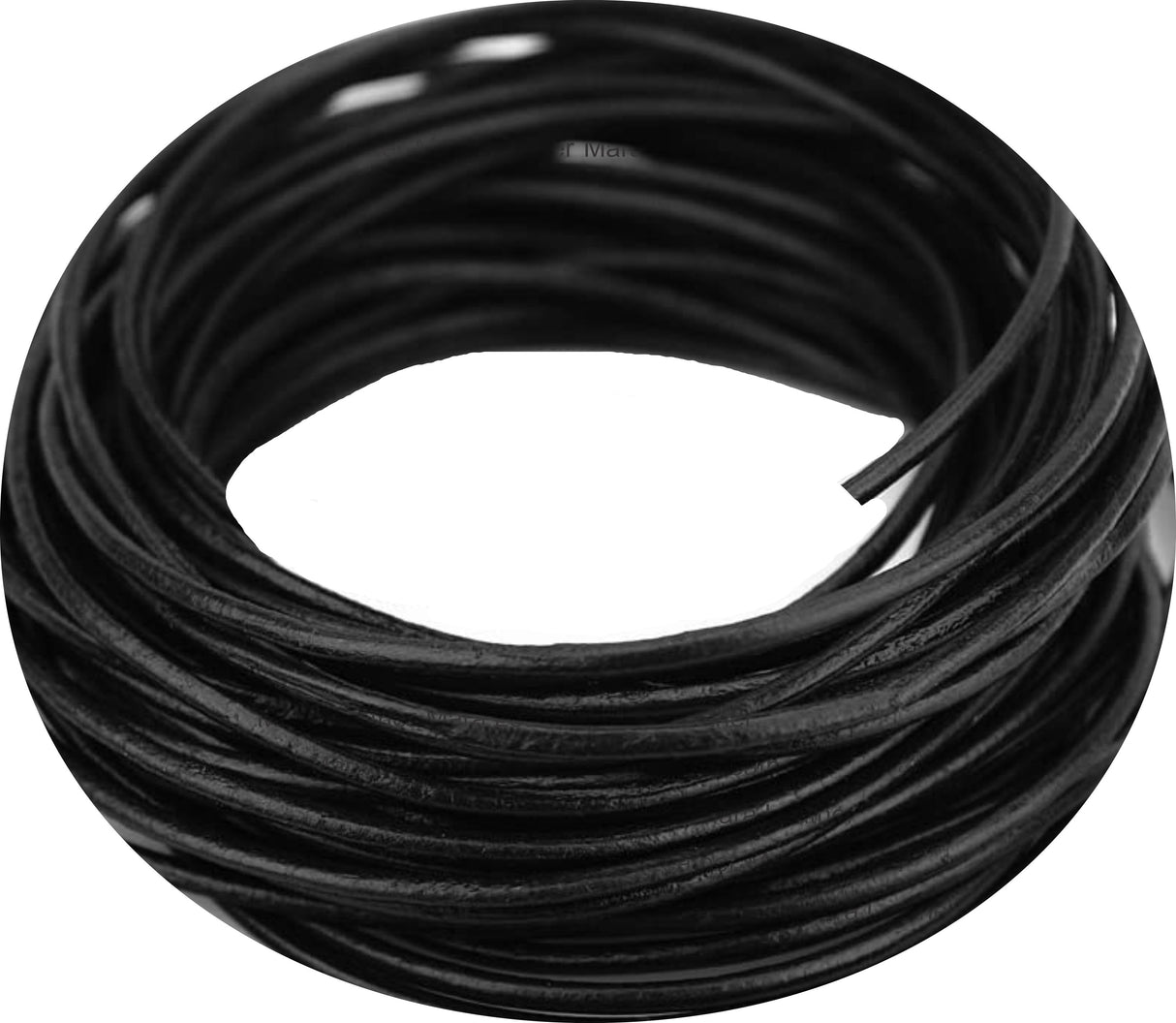 Black Natural Leather Round Cord Lace String for Handmade Accessories