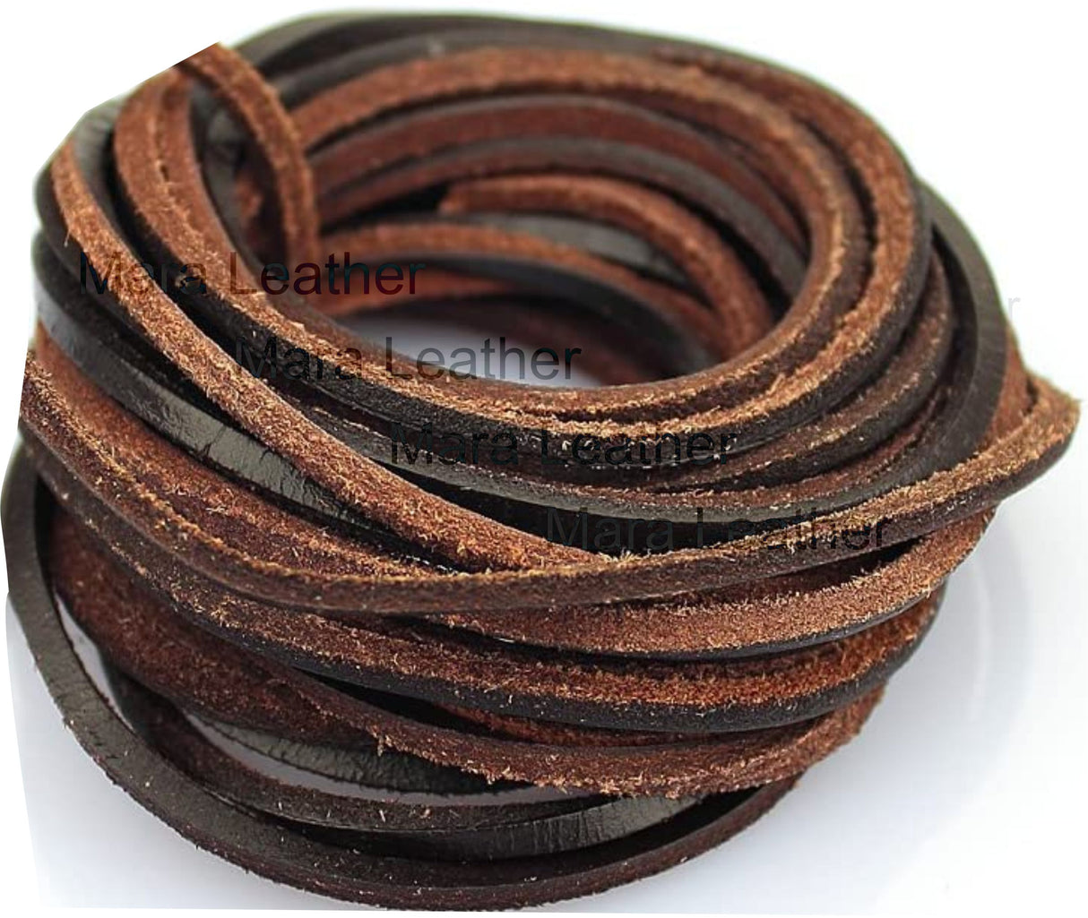 Dark Brown Natural Leather Cord Lace String for Handmade Accessories