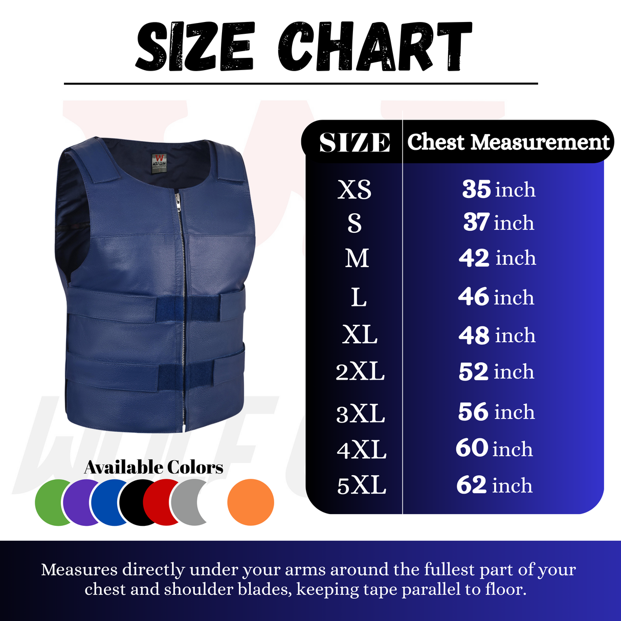 MEN BULLET PROOF STYLE BLUE LEATHER VEST