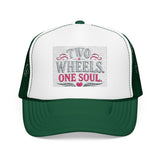 Trucker Hat – Two Wheels One Soul Motorcycle Foam Cap Printify