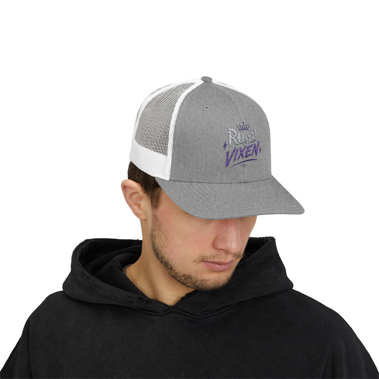 Road Vixen Trucker Cap — Retro Crown Snapback Mesh Hat