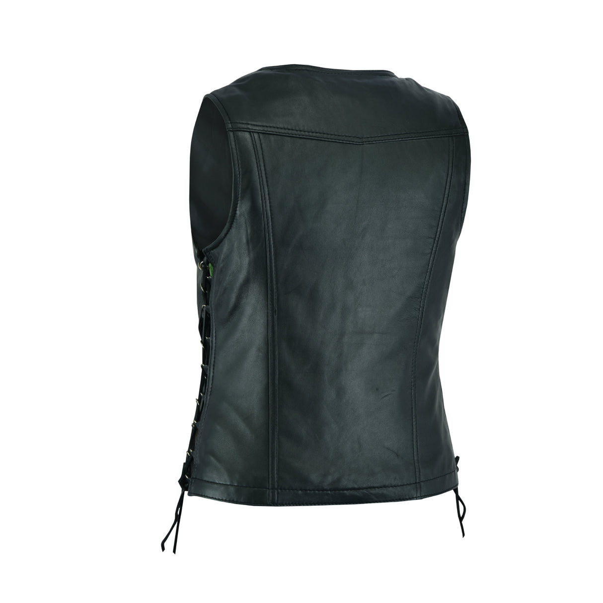 The REB-VIX Ladies Revealing Side Laces Leather Vest