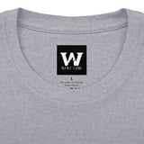 Heather grey crew neck tee with Wolf Claw logo patch centered at chest