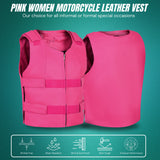 WCWV54941HOT PINK Women hot pink bullet proof style leather Vest women biker club