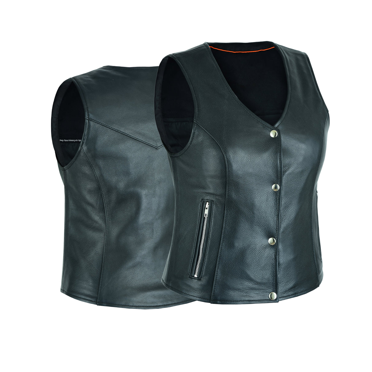 Women's Motorcycle Ladies Basic Gun Pocket Leather Vest