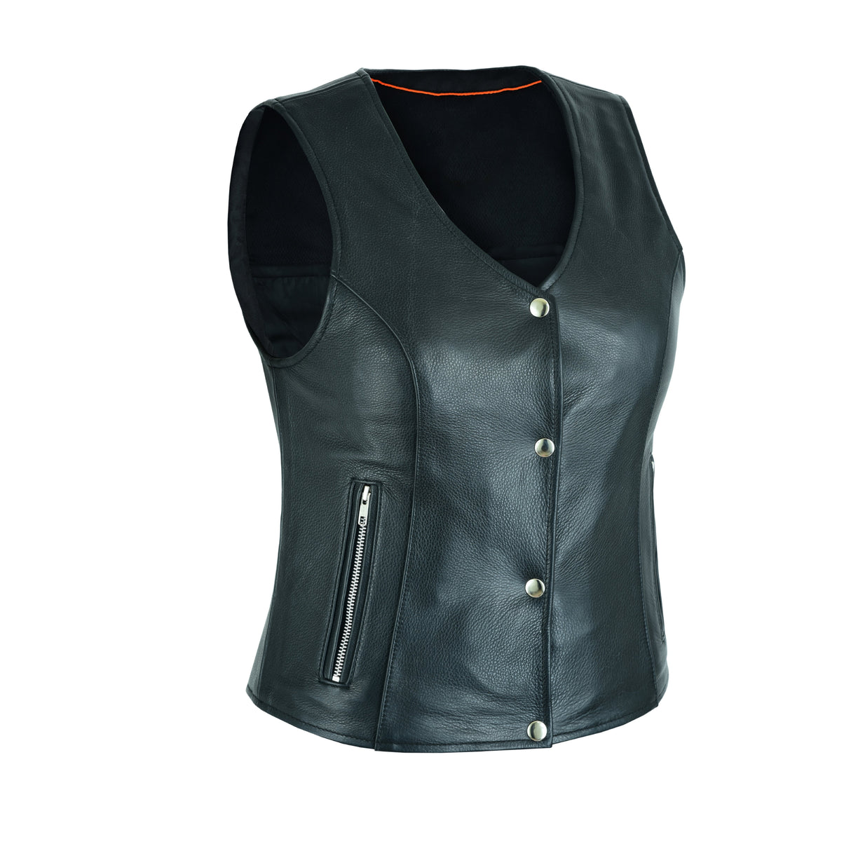 Women's Motorcycle Ladies Basic Gun Pocket Leather Vest